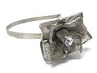 CRYSTAL STUD METAL WIRE FLOWER ACCENT HAIR BAND