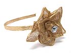 CRYSTAL STUD METAL WIRE FLOWER ACCENT HAIR BAND