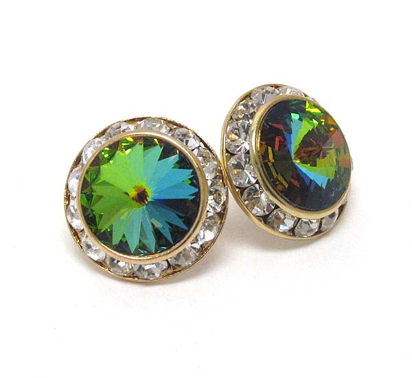SWAROVSKI CRYSTAL DECO RONDELLE EARRING - MADE IN USA