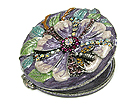 CRYSTAL AND EPOXY ART FLOWER AND BUGS HAND MIRROR