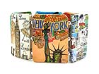 PAPER ART WORK WOOD STRETCH BRACELET - TRAVEL THEME