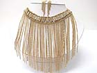 RHINESTONE DECO MULTI METAL CAHIN DROP NECKLACE EARRIGN SET