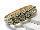 CRYSTAL STUD ON BEE HIVE PATTERN METAL BRACELET