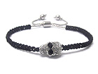 CRYSTAL SKULL AND BRAIDED YARN FRIENDSHIP BRACELET