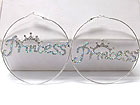 CRYSTAL PRINCESS CROWN FASHION HOOP EARRING