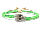 CRYSTAL SKULL AND BRAIDED YARN FRIENDSHIP BRACELET