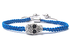 CRYSTAL SKULL AND BRAIDED YARN FRIENDSHIP BRACELET