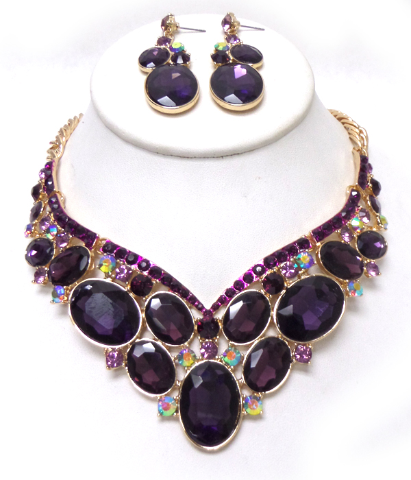 LUXURY CLASS VICTORIAN STYLE AND AUSTRIAN CRYSTAL  PARTY NECKLACE SET