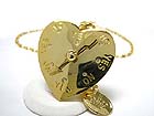 TUTTI FRUTTI CRYSTAL STUD YES NO CLOCK HEART PENDANT LONG NECKLACE