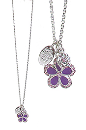 TUTTI FRUTTI CRYSTAL AND EPOXY FLOWER PENDANT NECKLACE