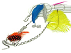 FEATHER DECO LONG NECKLACE HOOP EARRING SET