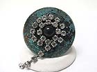 RHINESTONE SWIRL LARGE ROUND METAL STRETCH RING