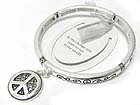SOLE PEACE CHARM MESSAGE INSCRIBED STRETCH BRACELET
