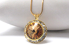 SWAROVSKI CRYSTAL DECO RONDELLE PENDANT NECKLACE - MADE IN USA