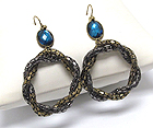 TUBE CHAIN LINK HOOP DROP EARRING