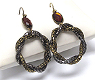 TUBE CHAIN LINK HOOP DROP EARRING