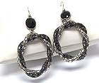 TUBE CHAIN LINK HOOP DROP EARRING