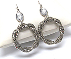 TUBE CHAIN LINK HOOP DROP EARRING