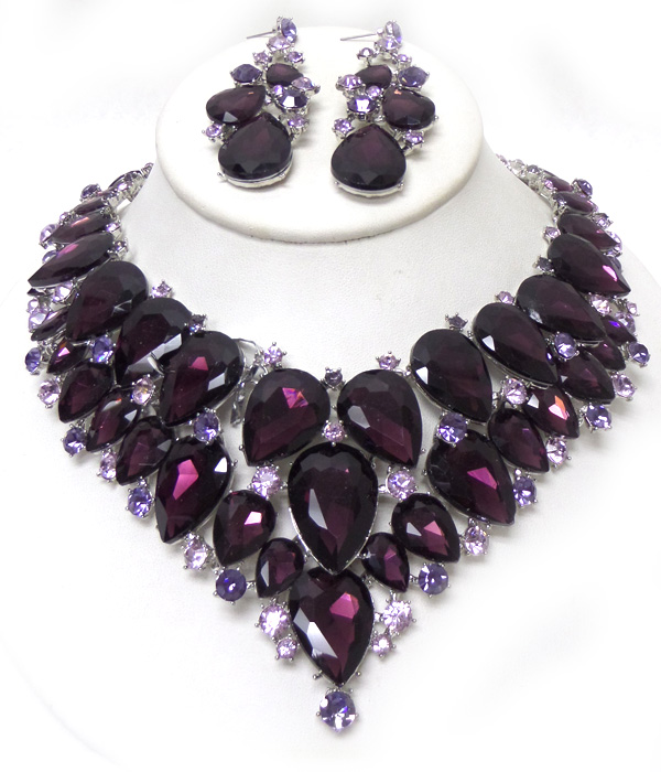 LUXURY CLASS VICTORIAN STYLE AND AUSTRIAN CRYSTAL PARTY NECKLACE SET
