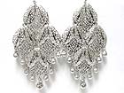 METAL FILIGREE BALL DROP HUGE CHANDELIER EARRING