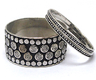 METAL STUD METAL BANGLE SET OF THREE