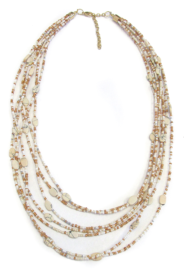 MULTI LAYER SEED BEAD NECKLACE