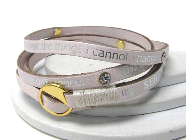 SYNTHETIC LEATHER COILED MESSAGE FRIENDSHIP BRACELET - FREE WRAP STYLE