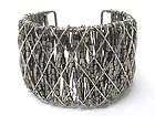SEED BEADS AND METAL WIRE CUFF BANGLE