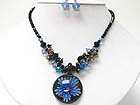 MURANO ROUND PENDANT CRYSTAL CUT GLASS BEADS NECKLACE EARRING SET?