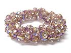 CRYSTAL CUT FACET GLASS BEADS STRETCH BRACELET