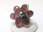 FACET BEADS FLOWER STRETCH RING