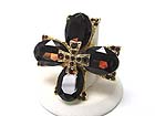 CRYSTAL OVAL CROSS STRETCH RING