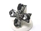 CRYSTAL OVAL CROSS STRETCH RING