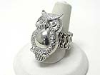 CRYSTAL STUD METAL OWL STRETCH RING