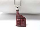 WHITE GOLD PLATING EPOXY CHOCOLATE PENDANT NECKLACE