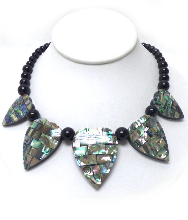 HANDMADE THICK ABALONE DECO NECKLACE