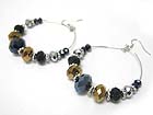 FACET GLASS STONE HOOP EARRING
