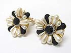 CRYSTAL STUD PEARL FLOWER EARRING