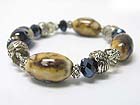 CERAMIC STONE AND GLASS BEADS STRTCH BRACELET