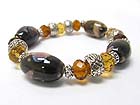 CERAMIC STONE AND GLASS BEADS STRTCH BRACELET