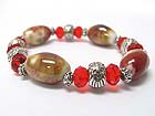 CERAMIC STONE AND GLASS BEADS STRTCH BRACELET