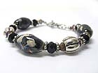 CERAMIC STONE AND GLASS BEADS STRTCH BRACELET