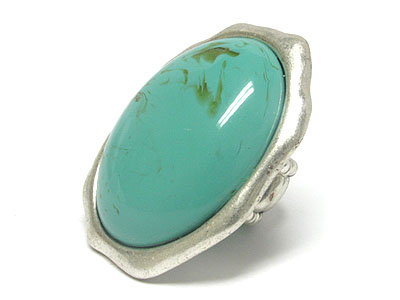 Wholesale Stones  Jewelry on A11053tq 828105 Wholesale Fashion Jewelry Turquoise Large Oval Stone