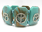 PEACE THEME ACRYL BAR STRETCH BRACERET