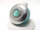 CAT EYE STONE AND CRYSTAL ACCENT SCRATCH METAL ROUND STRETCH RING?