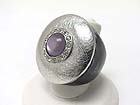 CAT EYE STONE AND CRYSTAL ACCENT SCRATCH METAL ROUND STRETCH RING?