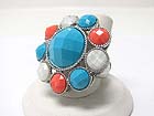 FACET ACRYL FLOWER STRETCH RING