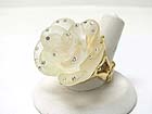 CRYSTAL STUD ACRYL ROSE FLOWER RING