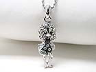 WHITE GOLD PLATING EPOXY AND CRYSTAL STUD FASHION GIRL PENDANT NECKLACE