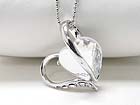 WHITE GOLD PLATING CRYSTAL HEART PENDANT NECKLACE